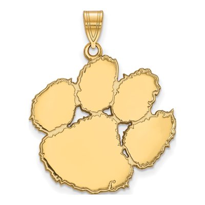 Clemson University 10K Yellow Gold Tiger Paw Extra Large Pendant