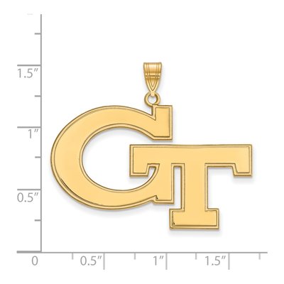 Georgia Institute of Technology 10K Yellow Gold Tech G-T Extra Large Pendant – view 2