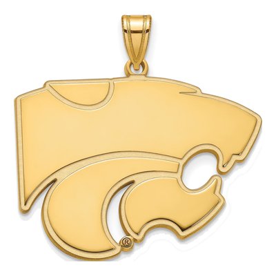 Kansas State University 10K Yellow Gold Wildcat Extra Large Pendant