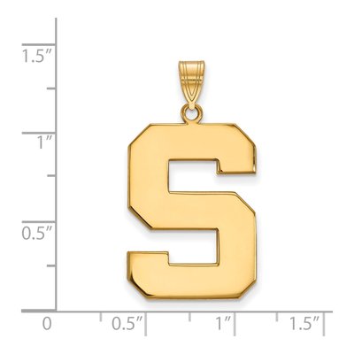 Michigan State University 10K Yellow Gold Extra Large Letter S Pendant – view 2