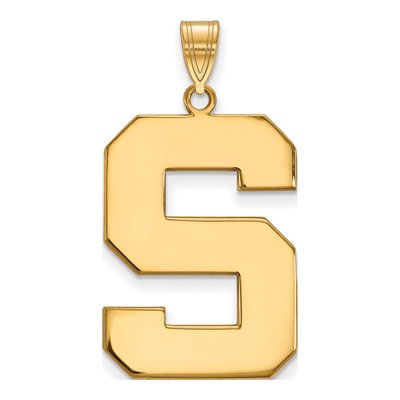 Michigan State University 10K Yellow Gold Extra Large Letter S Pendant