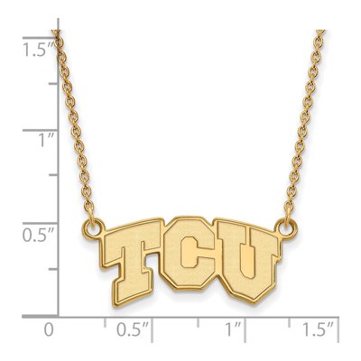 Texas Christian University 10K Yellow Gold T-C-U Small Necklace – view 3