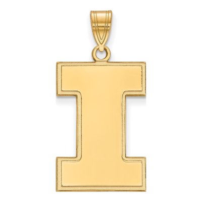 University of Illinois 10K Yellow Gold Extra Large Letter I Pendant