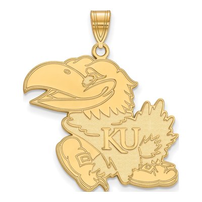 University of Kansas 10K Yellow Gold Extra Large Jayhawk Pendant