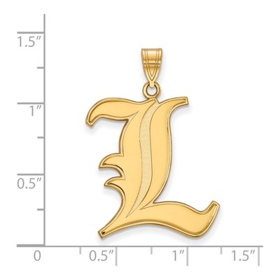University of Louisville 10K Yellow Gold Extra Large Letter L Pendant – view 2