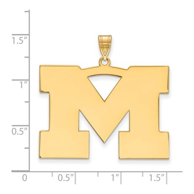 University of Michigan 10K Yellow Gold Extra Large Letter M Pendant – view 2
