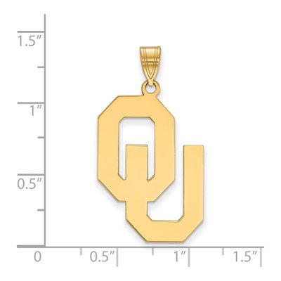 University of Oklahoma 10K Yellow Gold Extra Large O-U Pendant – view 2