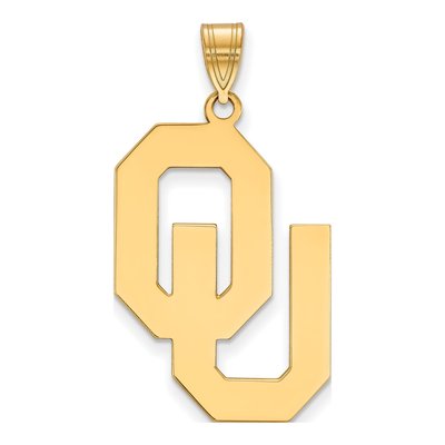 University of Oklahoma 10K Yellow Gold Extra Large O-U Pendant