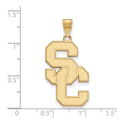 University of Southern California 10K Yellow Gold USC Trojans Extra Large S-C Pendant – view 2