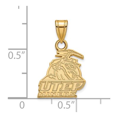 University of Texas at El Paso 10K Yellow Gold UTEP Miners Small Pendant – view 2