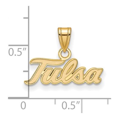 University of Tulsa 10K Yellow Gold Small T-U Pendant – view 2