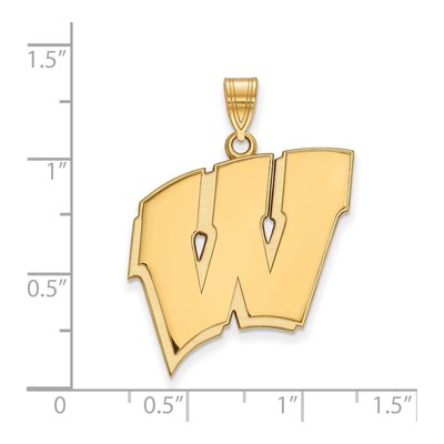 University of Wisconsin 10K Yellow Gold Extra Large Letter W Pendant – view 2