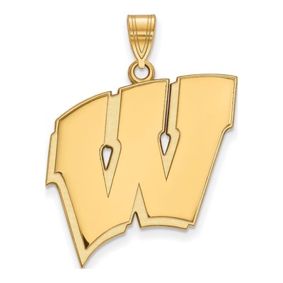 University of Wisconsin 10K Yellow Gold Extra Large Letter W Pendant