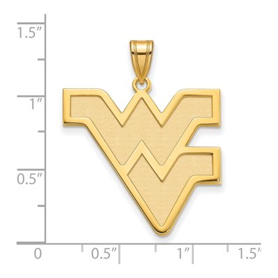 West Virginia University 10K Yellow Gold W-V Extra Large Pendant – view 3