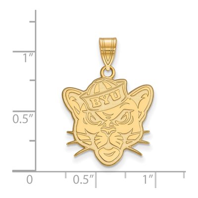 Brigham Young University 10K Yellow Gold Cougar Large Pendant – view 2