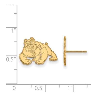 California State University Fresno 10K Yellow Gold Bulldog Small Stud Earrings – view 2