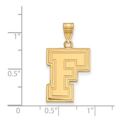Fordham University 10K Yellow Gold Large Letter F Pendant – view 2