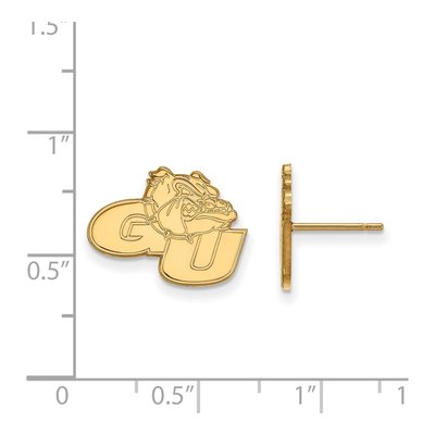 Gonzaga University 10K Yellow Gold G-U Bulldog Small Stud Earrings – view 2