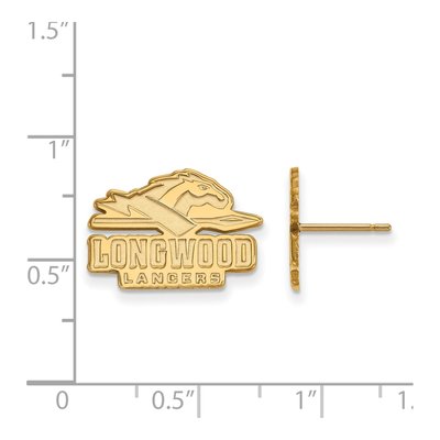 Longwood University 10K Yellow Gold Lancers Stud Earrings – view 2