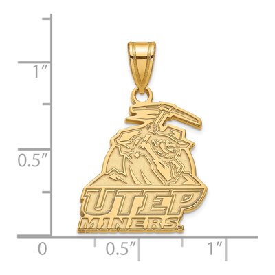 University of Texas at El Paso 10K Yellow Gold UTEP Miners Large Pendant – view 2