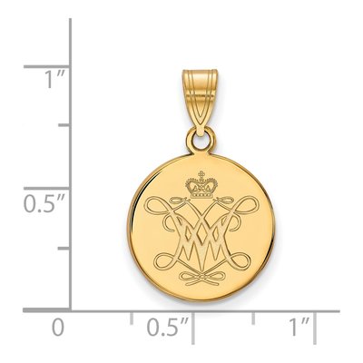 College of William & Mary 10K Yellow Gold Medium Disc Pendant – view 2