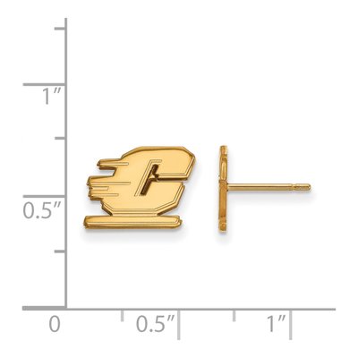 Central Michigan University 10K Yellow Gold Letter C Stud Earrings – view 2