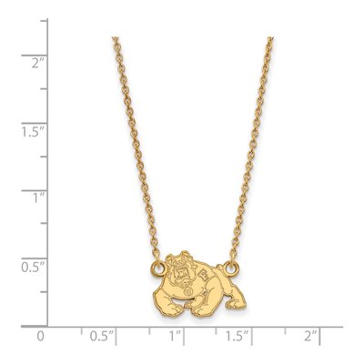 California State University Fresno 10K Yellow Gold Bulldog Small Necklace – view 2