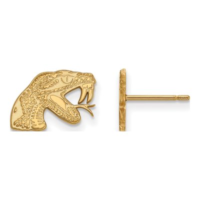 Florida A&M University 10K Yellow Gold Rattler Extra Small Stud Earrings