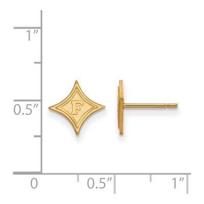 Furman University 10K Yellow Gold Extra Small Stud Earrings – view 2