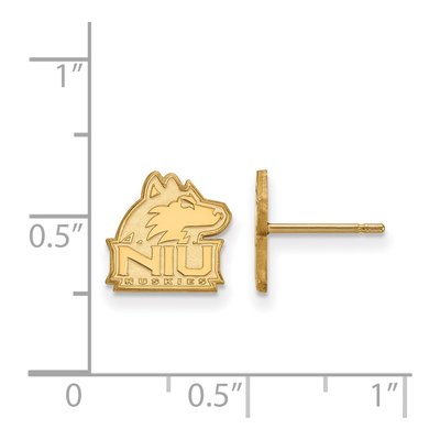 Northern Illinois University 10K Yellow Gold NIU Huskies Extra Small Stud Earrings – view 2