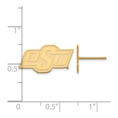 Oklahoma State University 10K Yellow Gold O-S-U Stud Earrings – view 2