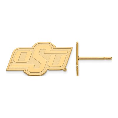 Oklahoma State University 10K Yellow Gold O-S-U Stud Earrings