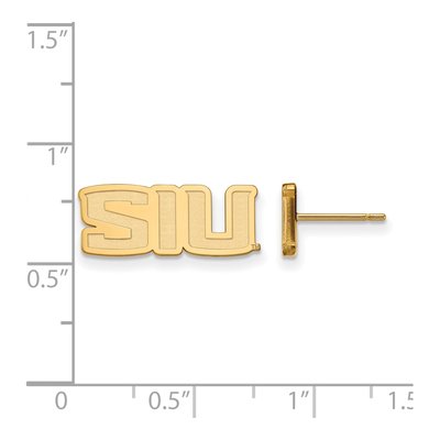 Southern Illinois University 10K Yellow Gold SIU Salukis Stud Earrings – view 2