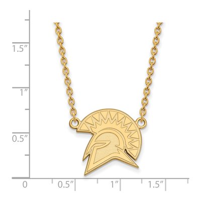 San Jose State University 10K Yellow Gold Spartan Large Necklace – view 2