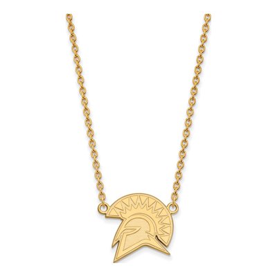 San Jose State University 10K Yellow Gold Spartan Large Necklace
