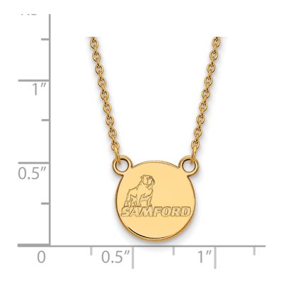 Samford University 10K Yellow Gold Small Disc Necklace – view 2