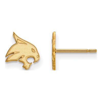 Texas State University 10K Yellow Gold Bobcat Earrings