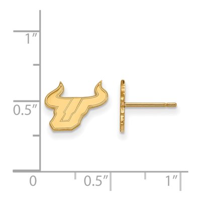 University of South Florida 10K Yellow Gold USF Bulls Stud Earrings – view 2