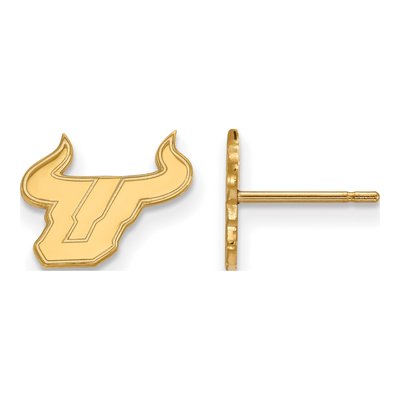 University of South Florida 10K Yellow Gold USF Bulls Stud Earrings