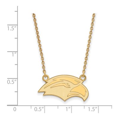 University of Southern Mississippi 10K Yellow Gold Small USM Eagle Pendant Necklace – view 2