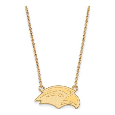 University of Southern Mississippi 10K Yellow Gold Small USM Eagle Pendant Necklace