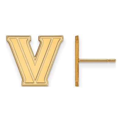 Villanova University 10K Yellow Gold Letter V Stud Earrings