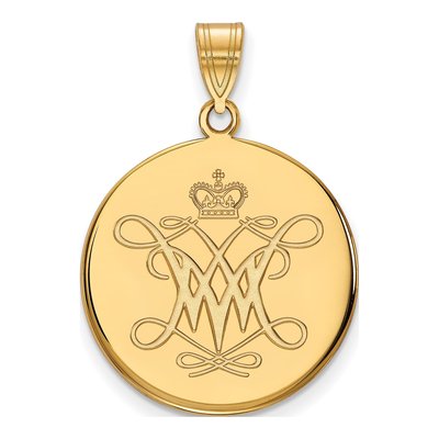 College of William & Mary 10K Yellow Gold Of Large Disc Pendant