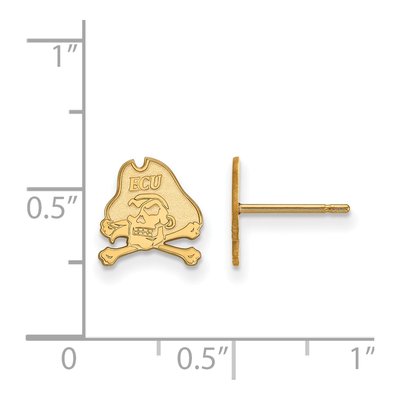 East Carolina University 10K Yellow Gold Pirate Stud Earrings – view 2