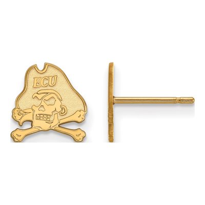 East Carolina University 10K Yellow Gold Pirate Stud Earrings