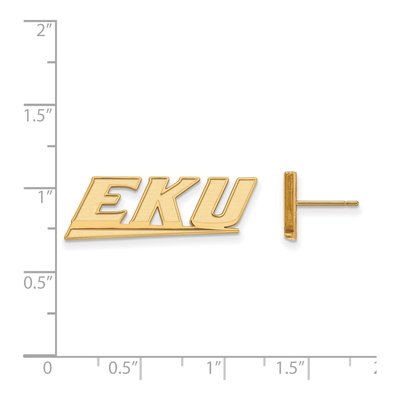 Eastern Kentucky University 10K Yellow Gold E-K-U Small Stud Earrings – view 2