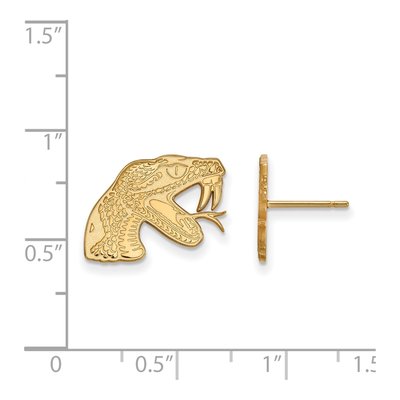Florida A&M University 10K Yellow Gold A&m Rattler Stud Earrings – view 2