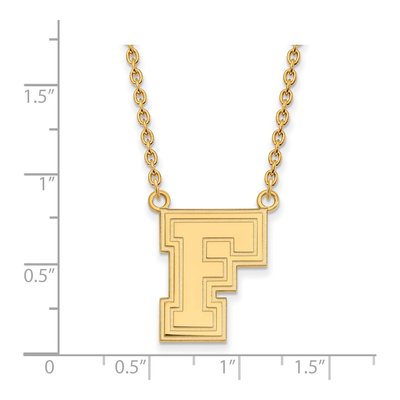 Fordham University 10K Yellow Gold Large Letter F Necklace – view 2