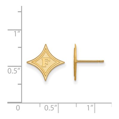 Furman University 10K Yellow Gold Stud Earrings – view 2