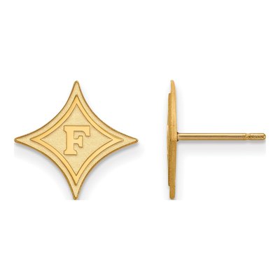 Furman University 10K Yellow Gold Stud Earrings
